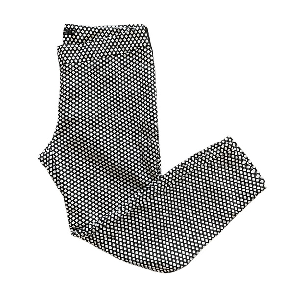 Portmans Pants - PORTMANS Sz10 Black and white diamond design capri 7/8ths pants